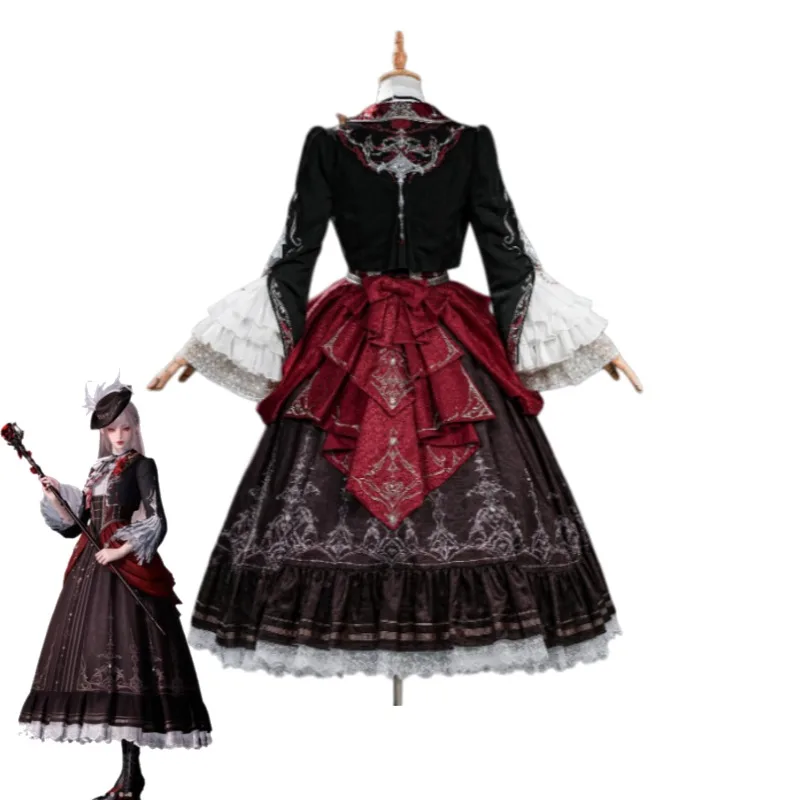 Love and Deepspace Red Moon Covenant Cosplay Costume Silver Wing Demon Dress Choker Layered Skirt Arm Cuffs For Women Convention - view 4