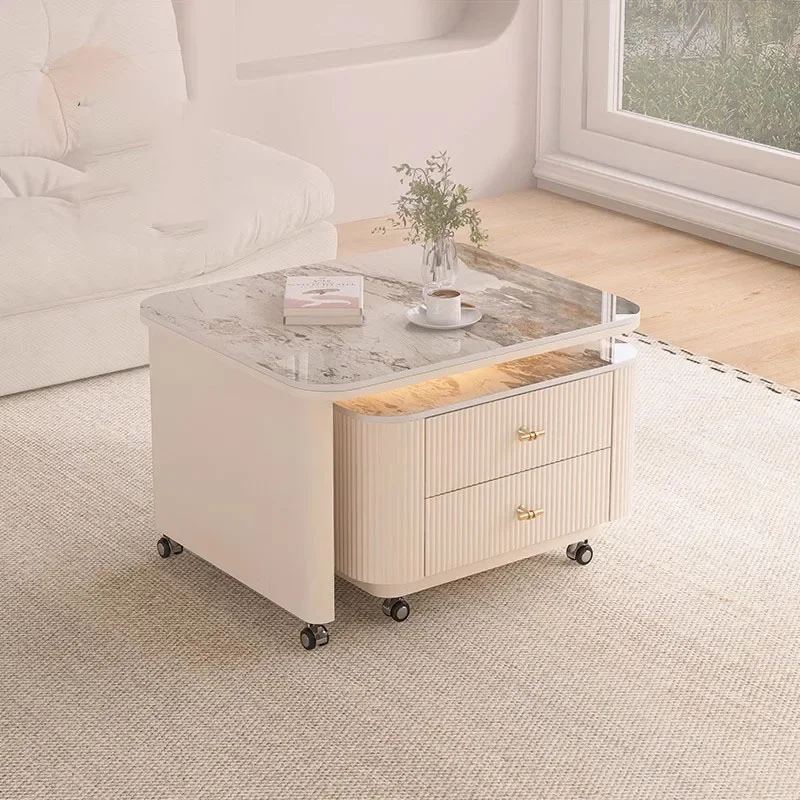 

Aesthetic Drawers Coffee Table Cute Cheap Simple Clear Living Room Nordic Side Table Storage Mesas Bajas Ornaments Home Decor