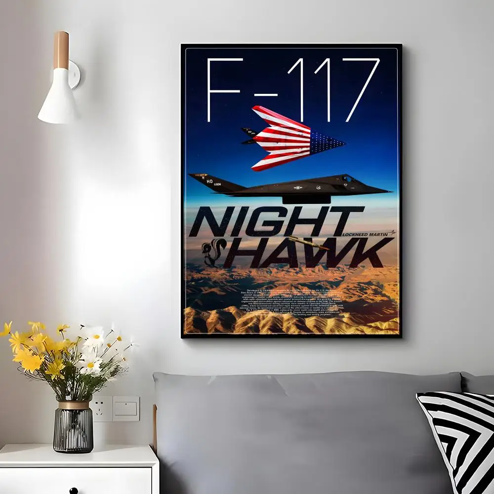 Stealth Aircraft F-F117 Nighthawk Poster Wall Ornament Home Decor Young Decor Fans