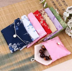 Chinese Brocad Jewelry Organizer Bag Bracelet Necklace Earrings Gift Storage Pouch Silk Embroidery Jewelry Packaging Bag
