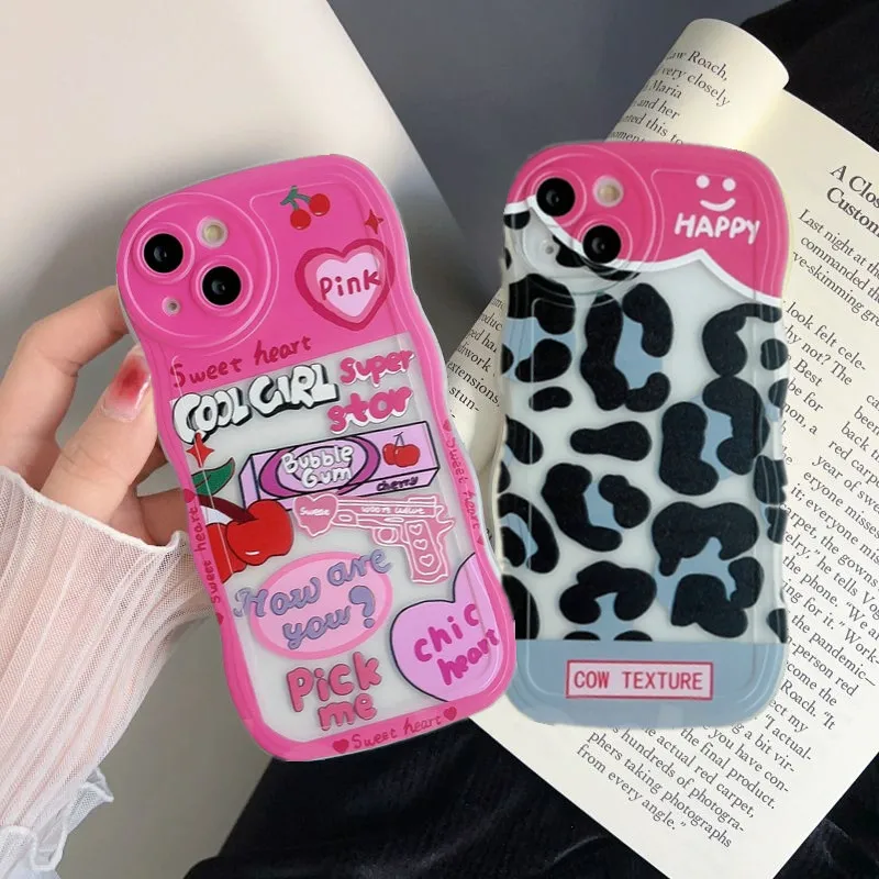 Silicon Case for Samsung for Samsung S23 Ultra S20 FE S22 Plus S21 S10 S21 FE Note 10 20 Ultra Wavy Leopard Cover Coque Fundas