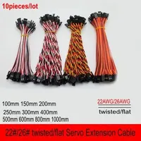 10Pieces Male to Male cable 22# 22AWG 60cores compatible with Futata JR Servo Extension Cables Twisted /Flat Wire for RC Plane