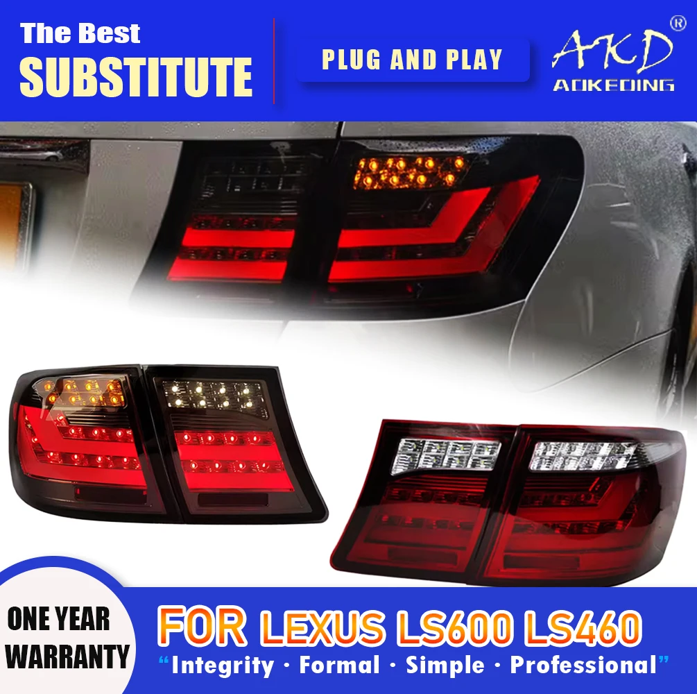 AKD Tail Lamp for Lexus LS LS460 LED Taillight 2006-2009 LS600 LS400 LS430  Rear Fog Brake Turn Signal Automotive Accessories