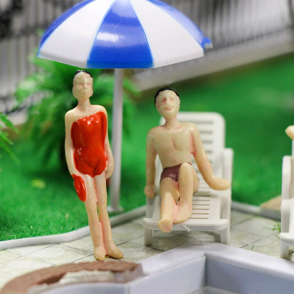 20/40PCS O Scale Swimming Figures 1:48 People Model Layout Micro Landscape Accessories Figurines Miniatures For Home Decor