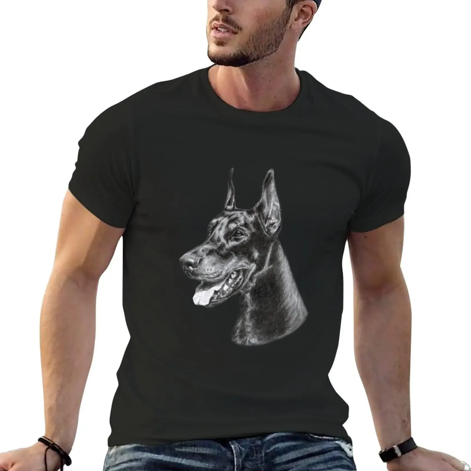 Doberman T-Shirt aesthetic clothes customizeds sublime oversized t shirt men