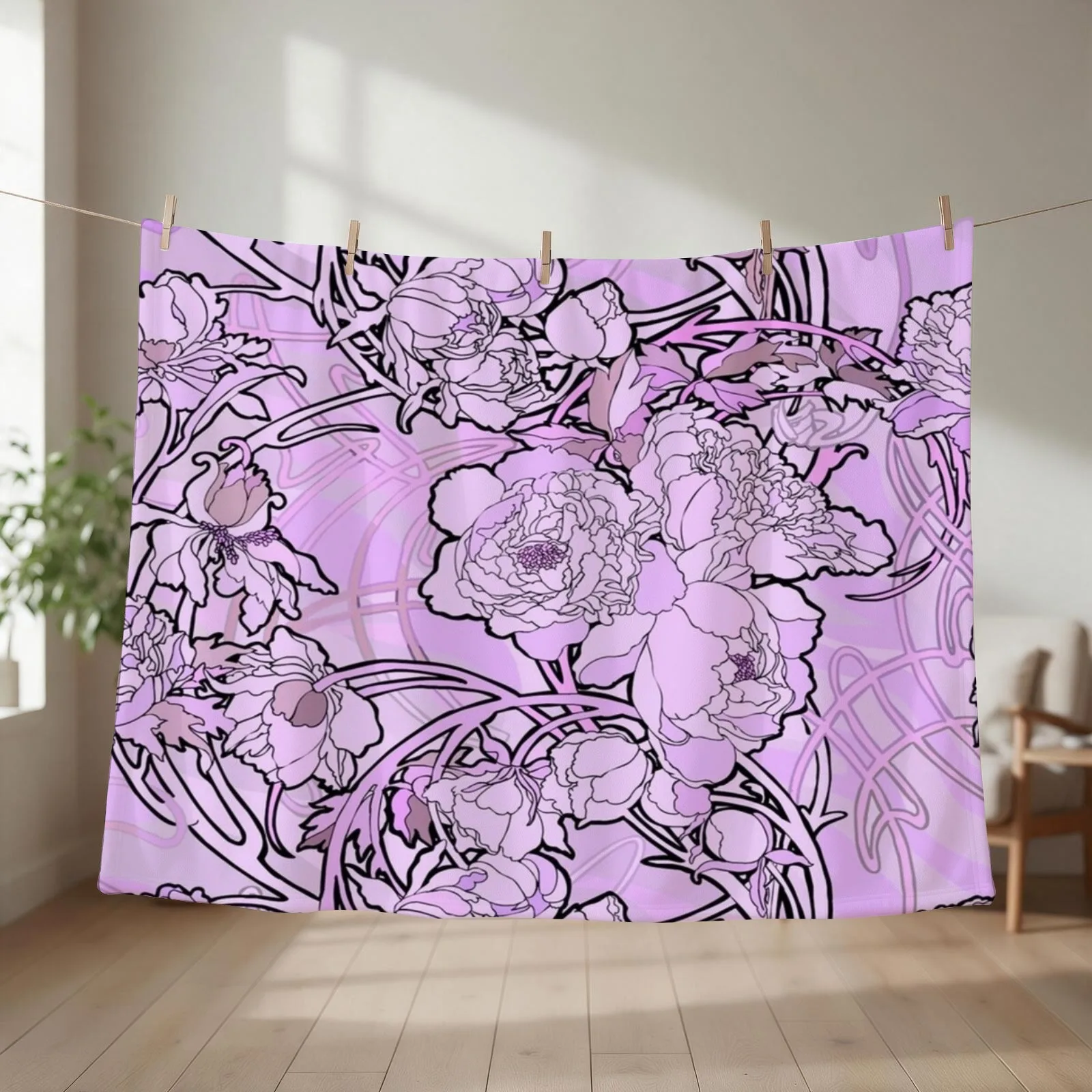 Alphonse Mucha - Flowers, (1860-1939),No,06. Throw Blanket wednesday Luxury Designer Thin Warm Blankets