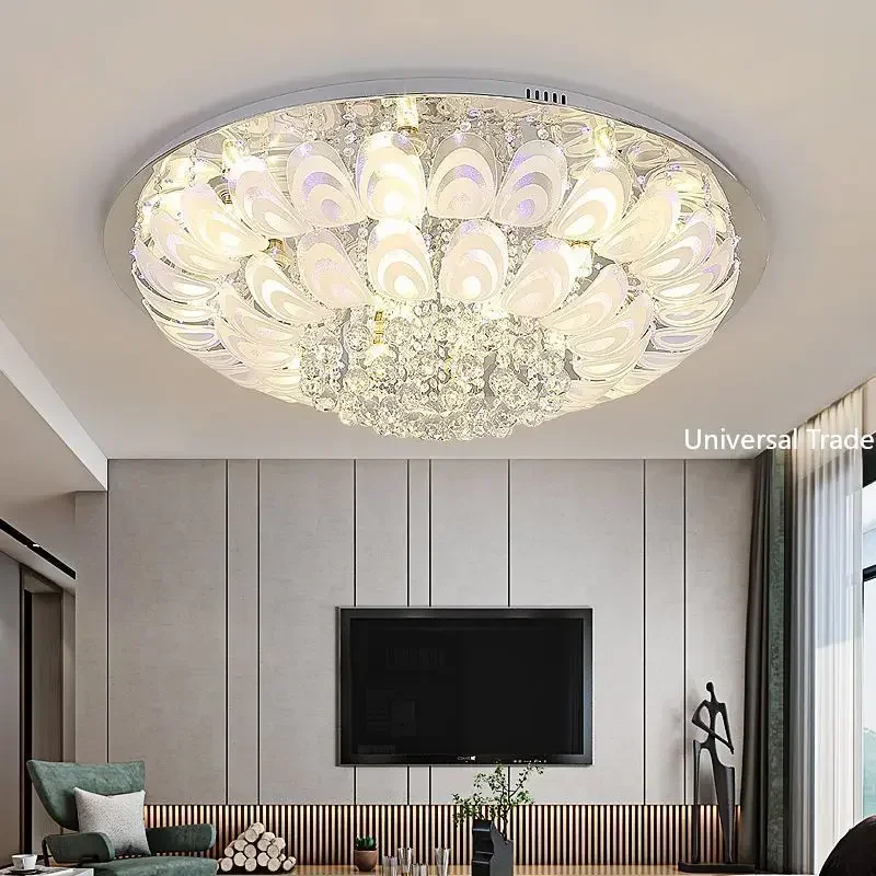 

Modern Crystal Ceiling Light Flower Shape Elegant Simple Ceiling Light Living Room Bedroom Light Home Lighting