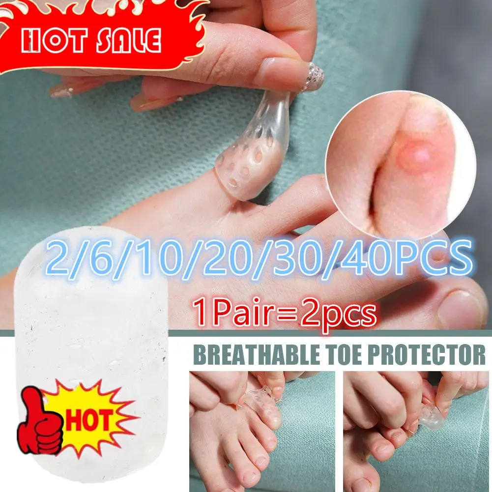 2-40PCS Toe Separator Breathable Silicon Toe Caps Toenails Protection Elasticity Anti-Friction Sweatproof for Foot Protectors