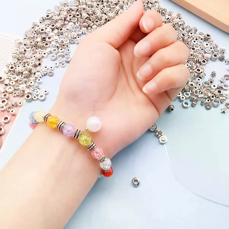 /HTF/Antique Silver Color Hollow Ball Metal Beads Spacer Beads For Jewelry Making DIY Bracelet Nekclace 30Pcs/lot