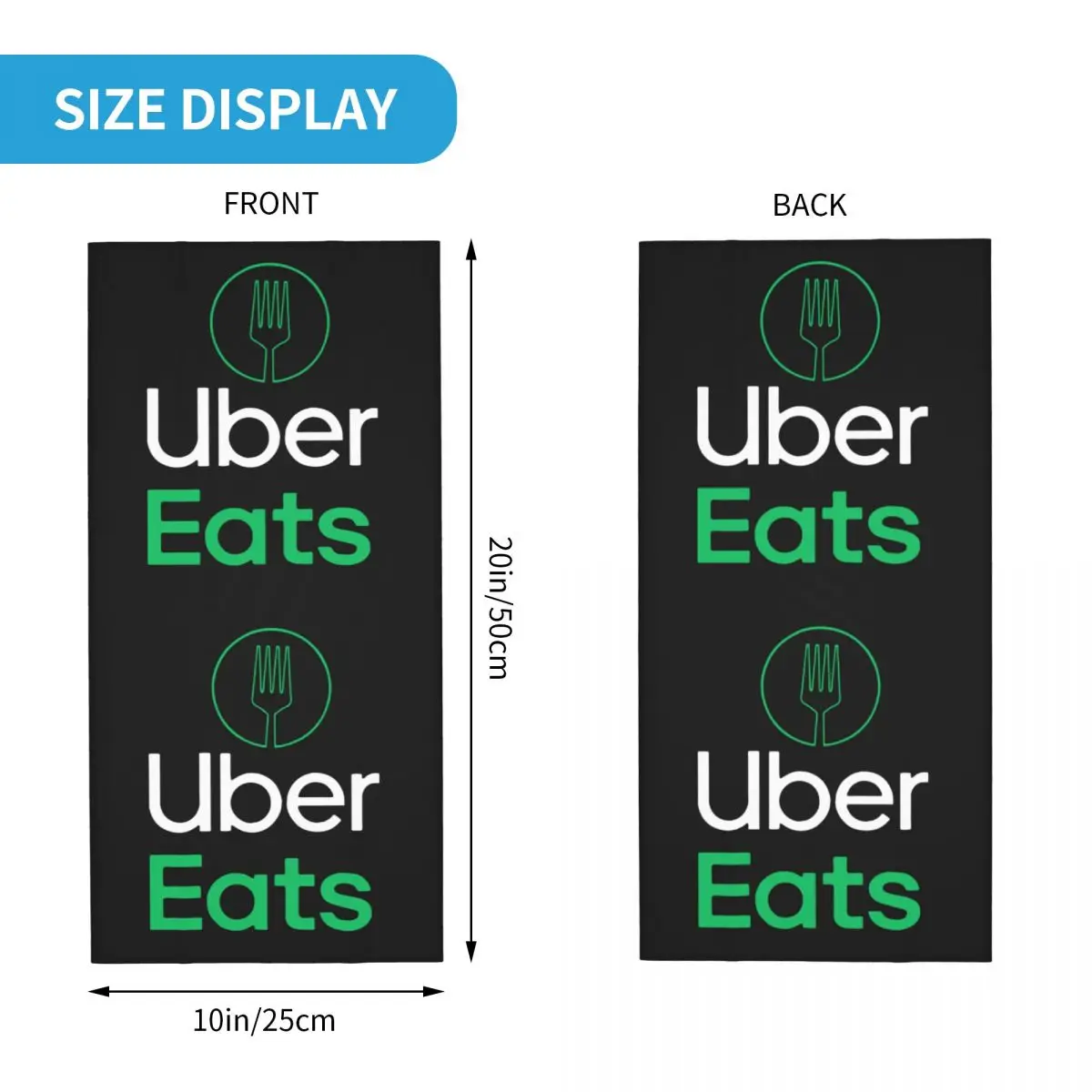 Uberd Eat Bandana Neck Cover Printed Food Delivery Magic Scarf Multi-use Cycling Scarf Riding Unisex Adult Winter image 6