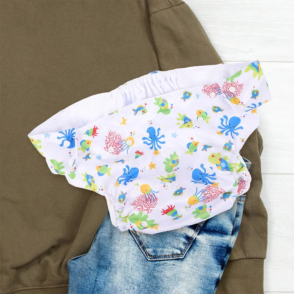 2Pcs Adult Diapers Reusable Incontinence Pants Large Breathable Adjustable Snap Leakproof Cloth Diapers for Elderly Women Men