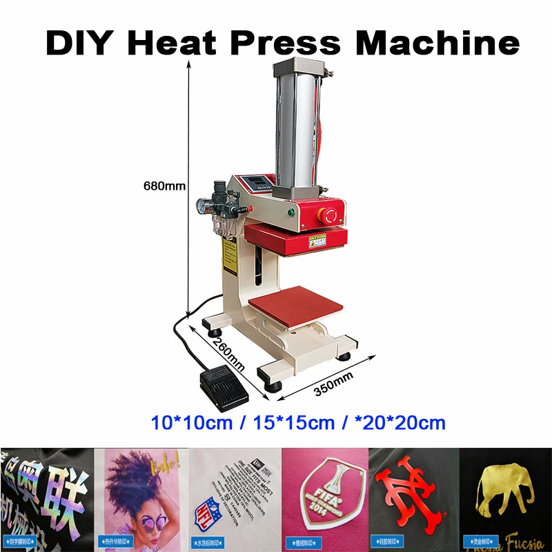 10*10cm 15*15cm 20*20cm Heating Plate Size Heat Press Machine Sublimation Transfer T-Shirt Pocket Printer Sock Printer DIY Use