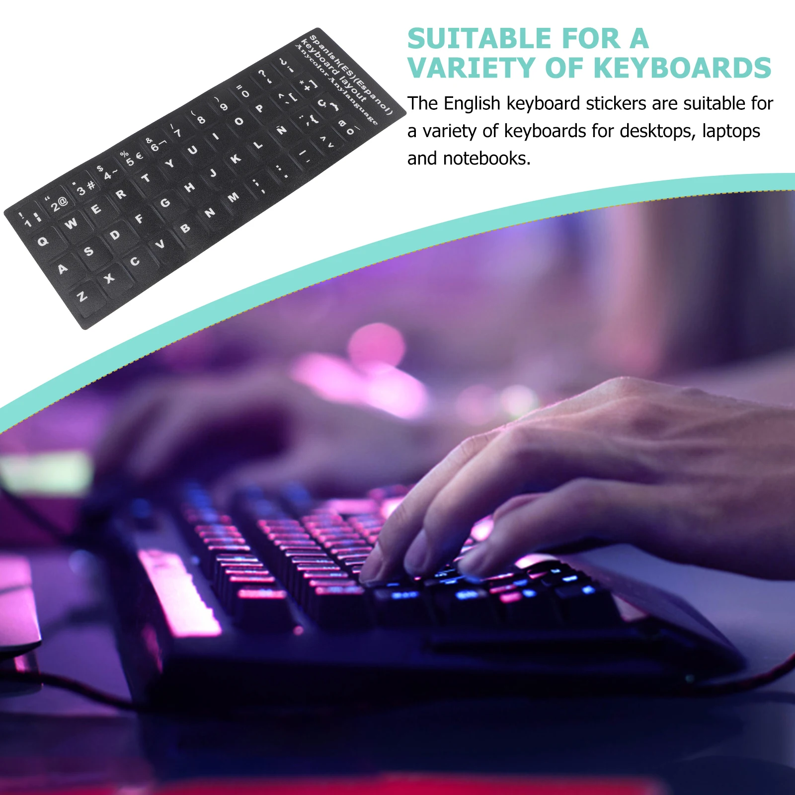 

10 Sheets Keyboard Stickers Letter Clear Qwerty Applique Language Alphabet Laptop Letters
