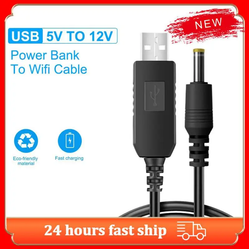 Usb To Dc5521 Elbow Black Prevent Damage Rechargeable Stable Durable Office Accessories Usb Battery Charging Cable 5.5mm 1m