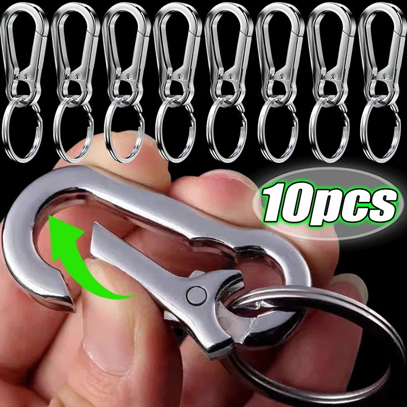 1/10PCS Metal Gourd Buckle Keychain Climbing Hook Car Keychain Strong Carabiner Shape Keychain Accessories Key Chain Ring