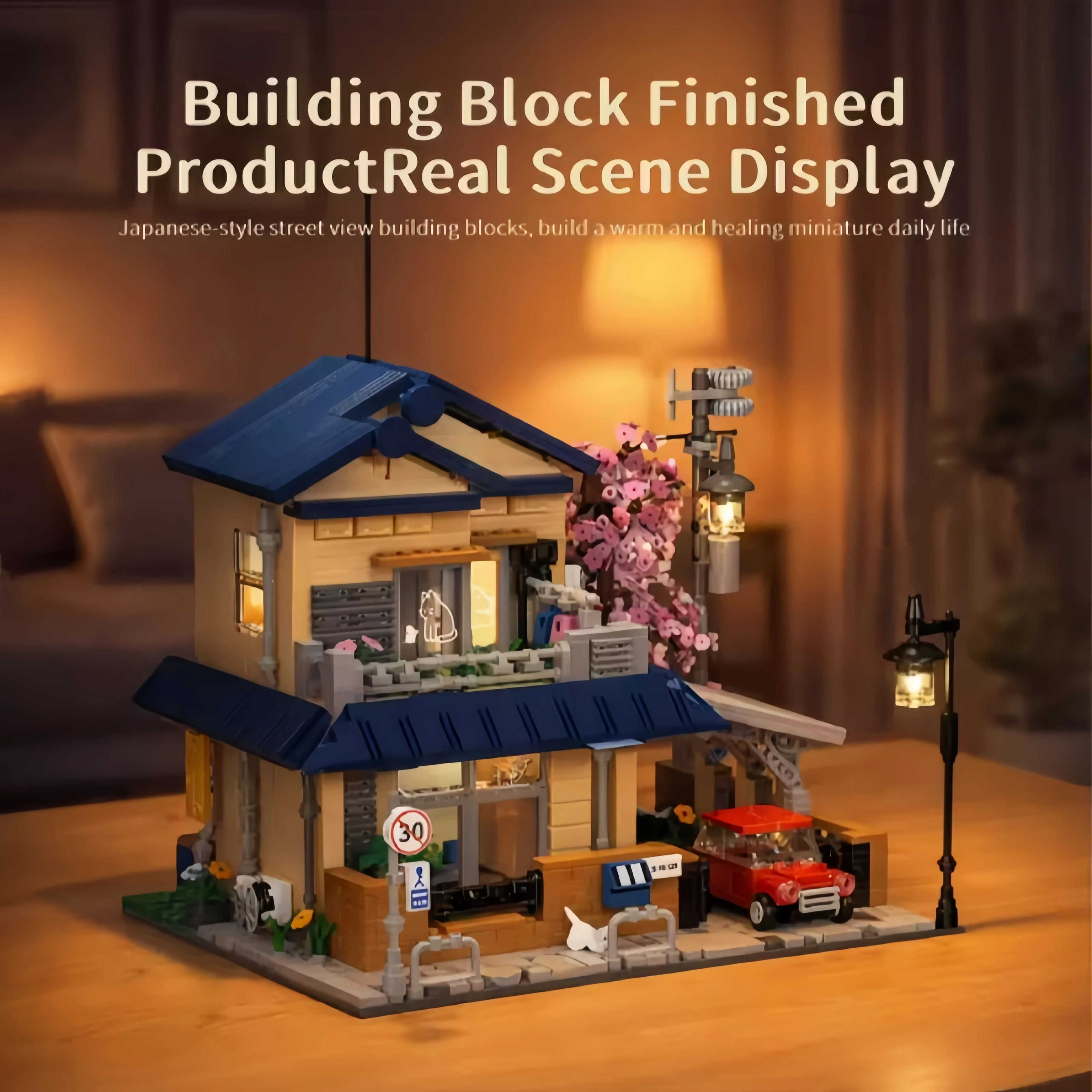 

1935 Pcs Japanese Teahouse Architecture Building Blocks Set City Car Friends Cherry Blossom Tree House Doll Brick Boy Toy Girl g
