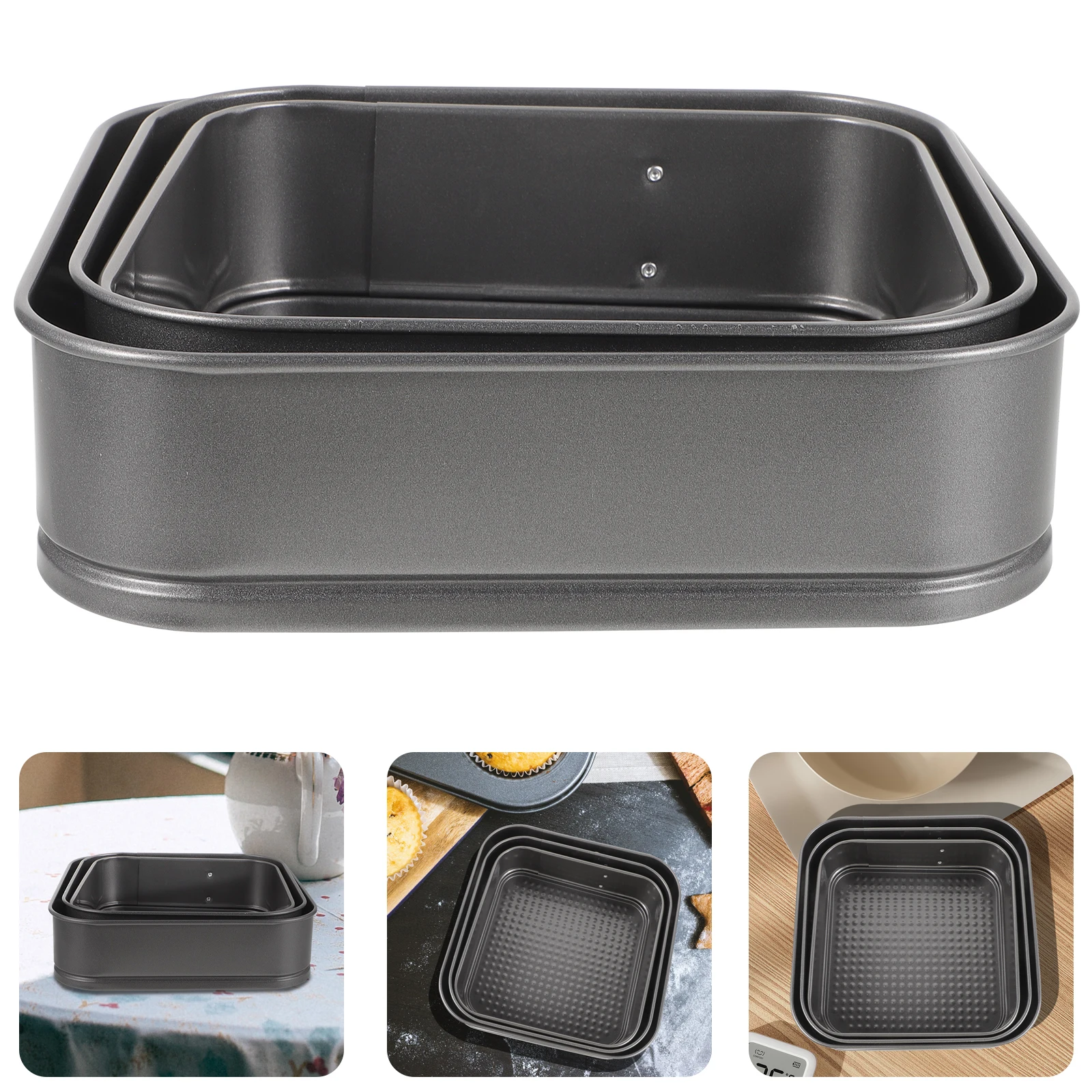 

Square Cake Pans Mold Honeycomb Live Bottom Baking Tray Plate Buckle Non-stick Molds