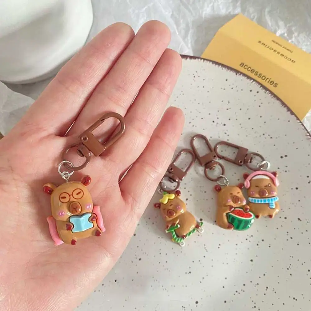 Novo Kawaii capivara chaveiro dos desenhos animados aqua golfinho pingente criativo chaveiro