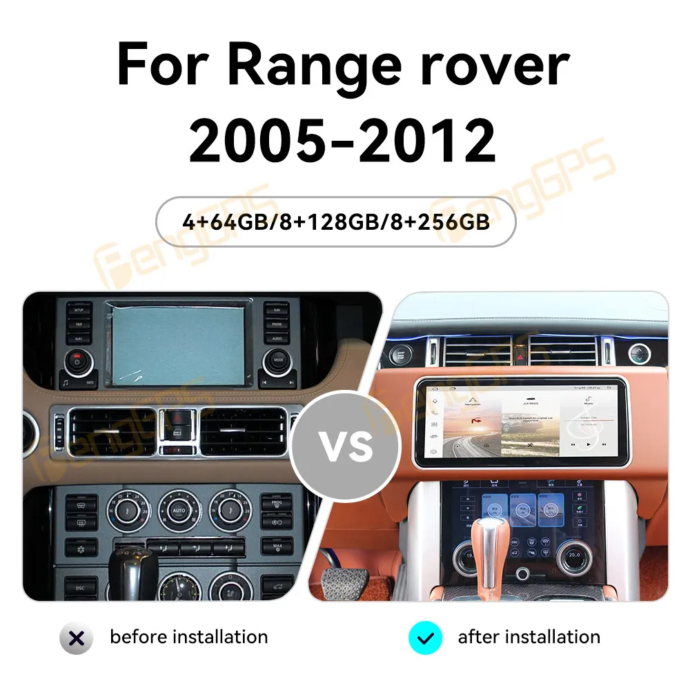 12.3'' Android 13 for Land Rover Range Rover 2005-2012 Touch Car Screen Navigation Carplay Car Radio DSP Multimedia Player 4G BT