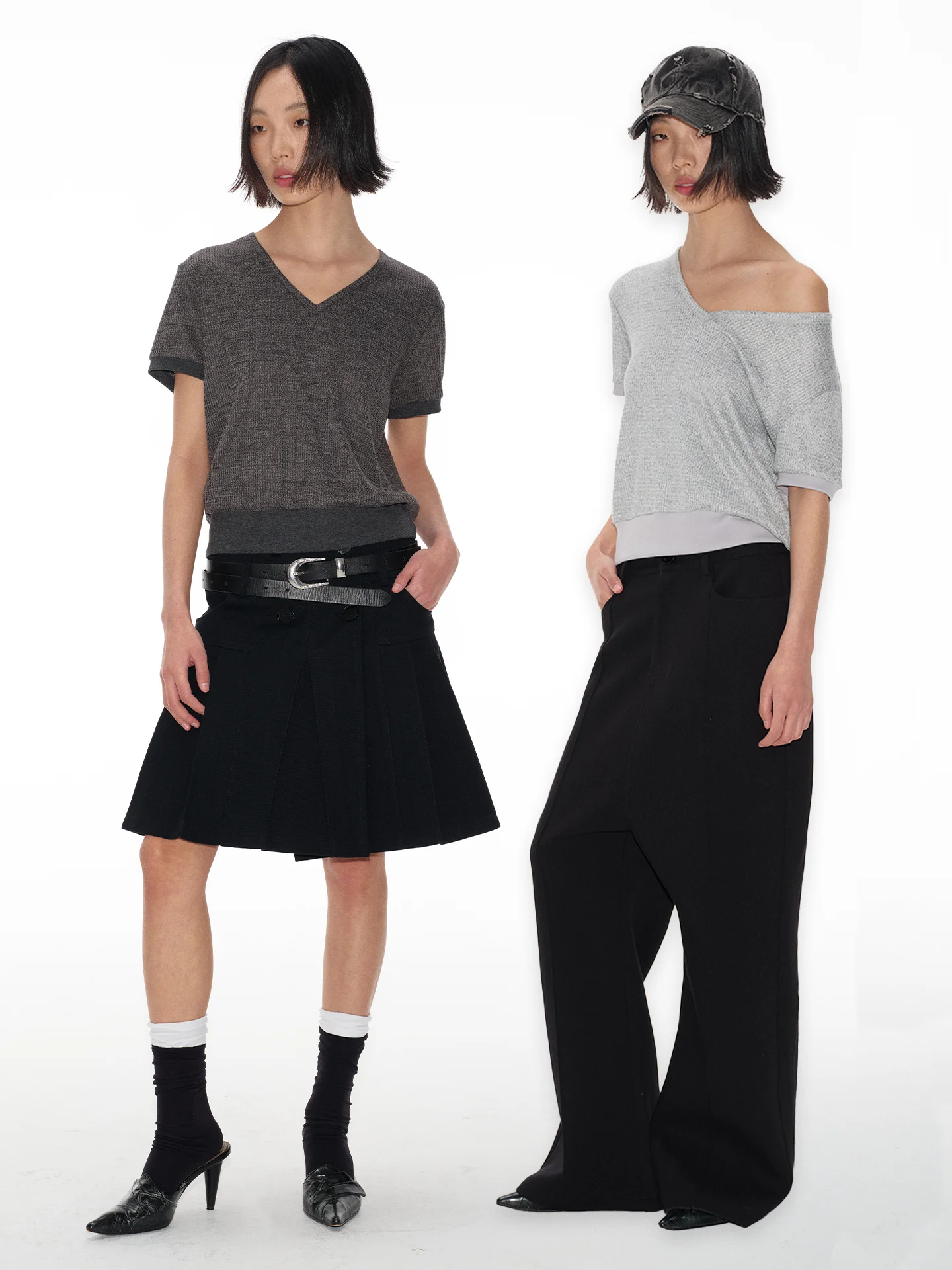 

Женская футболка JCAESAR с V-образным вырезом и коротким рукавом, из текстурированной ткани с узором, цветными блоками и ребристой отделкой, повседневная, свободного кроя, весенняя коллекция