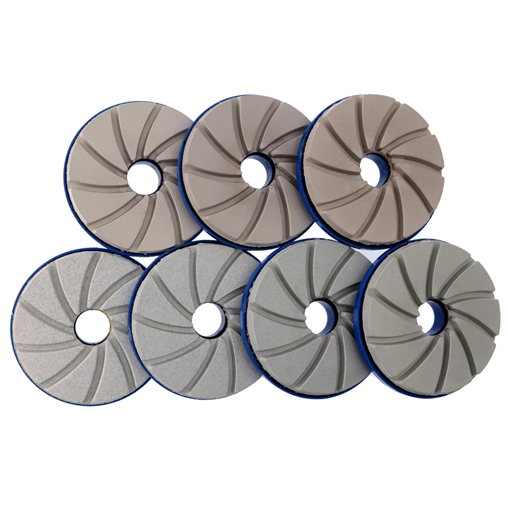 7 PCS 4 Inch Edge Polishing Pad With Snail Lock 100mm Automatic Grinding Wheel Granite Marble Stone Concrete Abrasive Disc