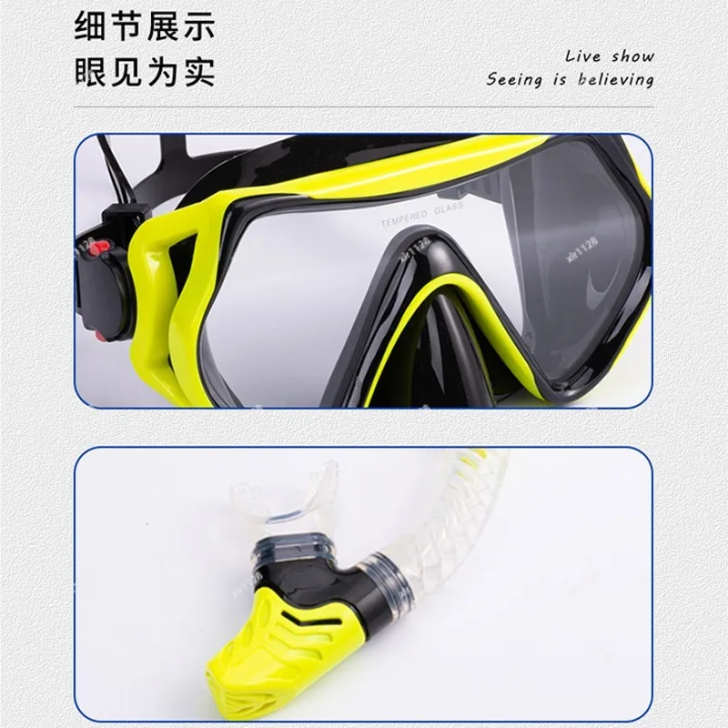 Outdoor Snorkeling Kit Adjustable Fins Diving Breathing Tube 3-in-1 Swimming Gear