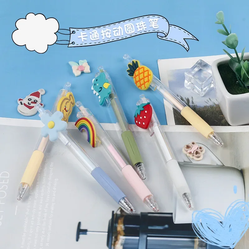 

40 шт., маленькая свежая креативная шариковая ручка, милая мягкая клейкая нашивка с узором, стильная ручка для обучения студенту, ручка для письма