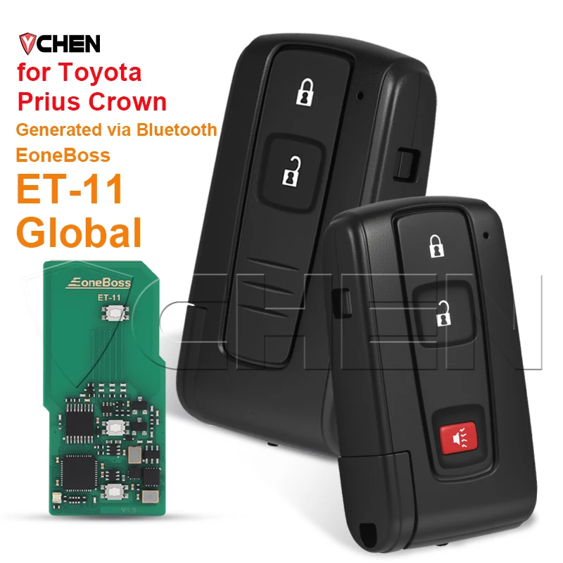 Universal ET-11 Bluetooth Smart Remote For Toyota Prius 2004-2016 Crown 2008-2014 EoneBoss Key Fob 4D 8A Keyless Fit Board 0030