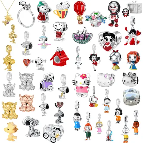 925 prata flor cesta filhote de cachorro gato grânulo pingente para homem e mulher, adequado para pulseira original europeia diy jóias requintadas