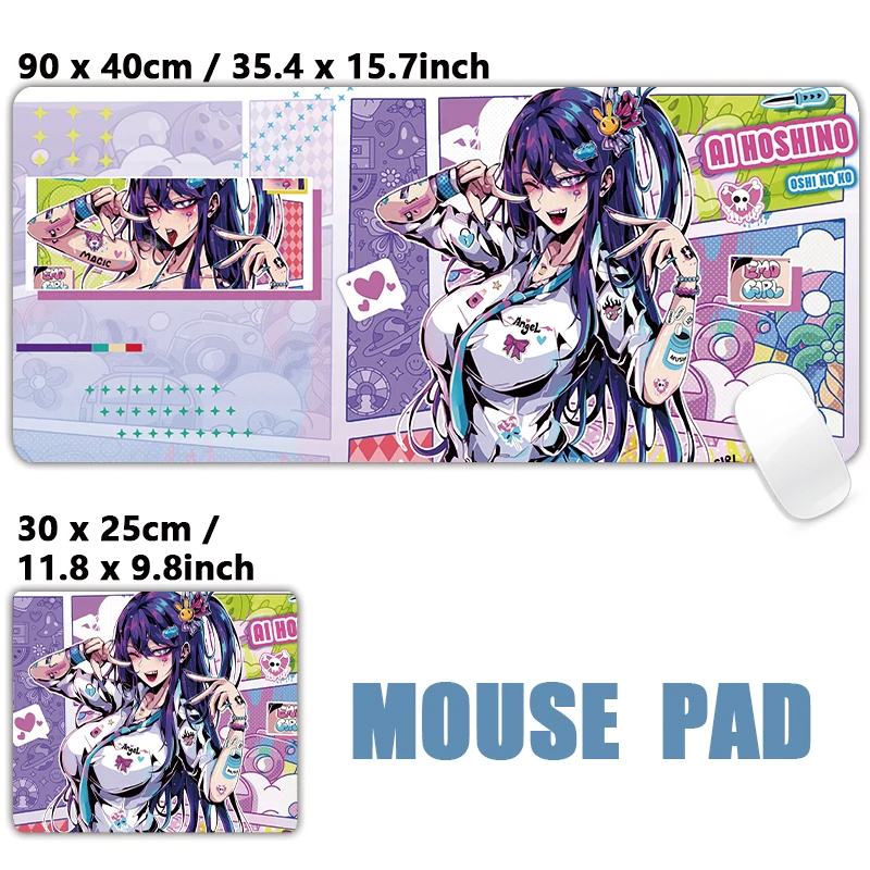 Oshi hiçbir Ko Hoshino Ai Mouse pad masa Mat oyun XXL Anime kızlar seksi moda Mousepad klavye halı masaüstü Mat küçük ped