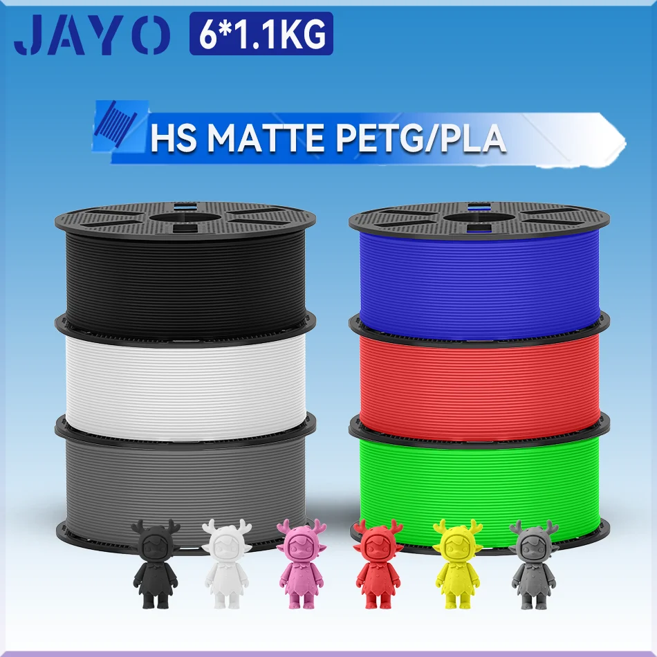 JAYO 6.6KG PLA / High Speed Matte PETG 3D Printer Filament 1.75mm 30mm/s - 600mm/s Print Range High Flow Speedy PETG/PLA