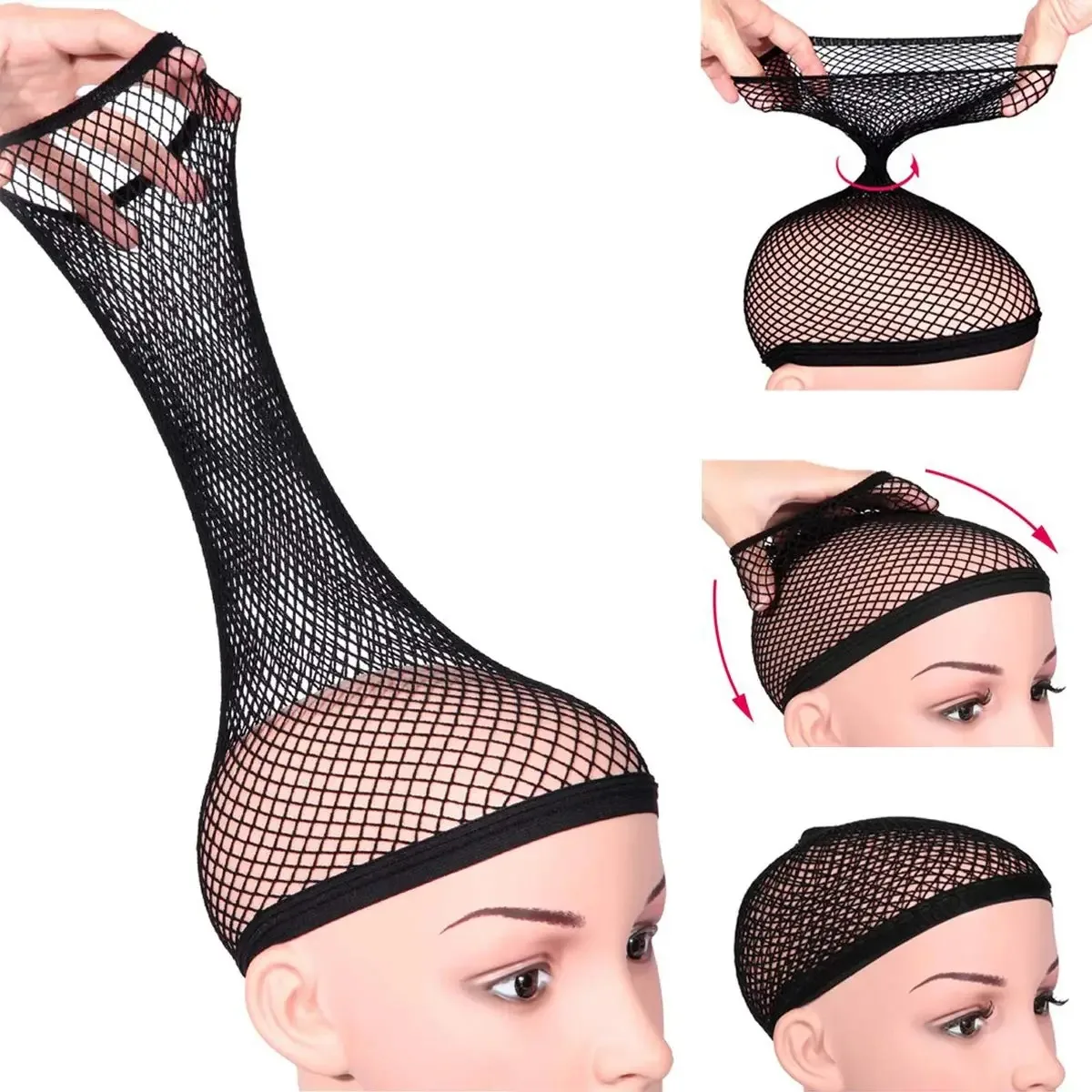 Stretchable elastic nylon hairnet new fashion mesh woven wig cap wig tool coser must-have high elastic breathable nylon wig