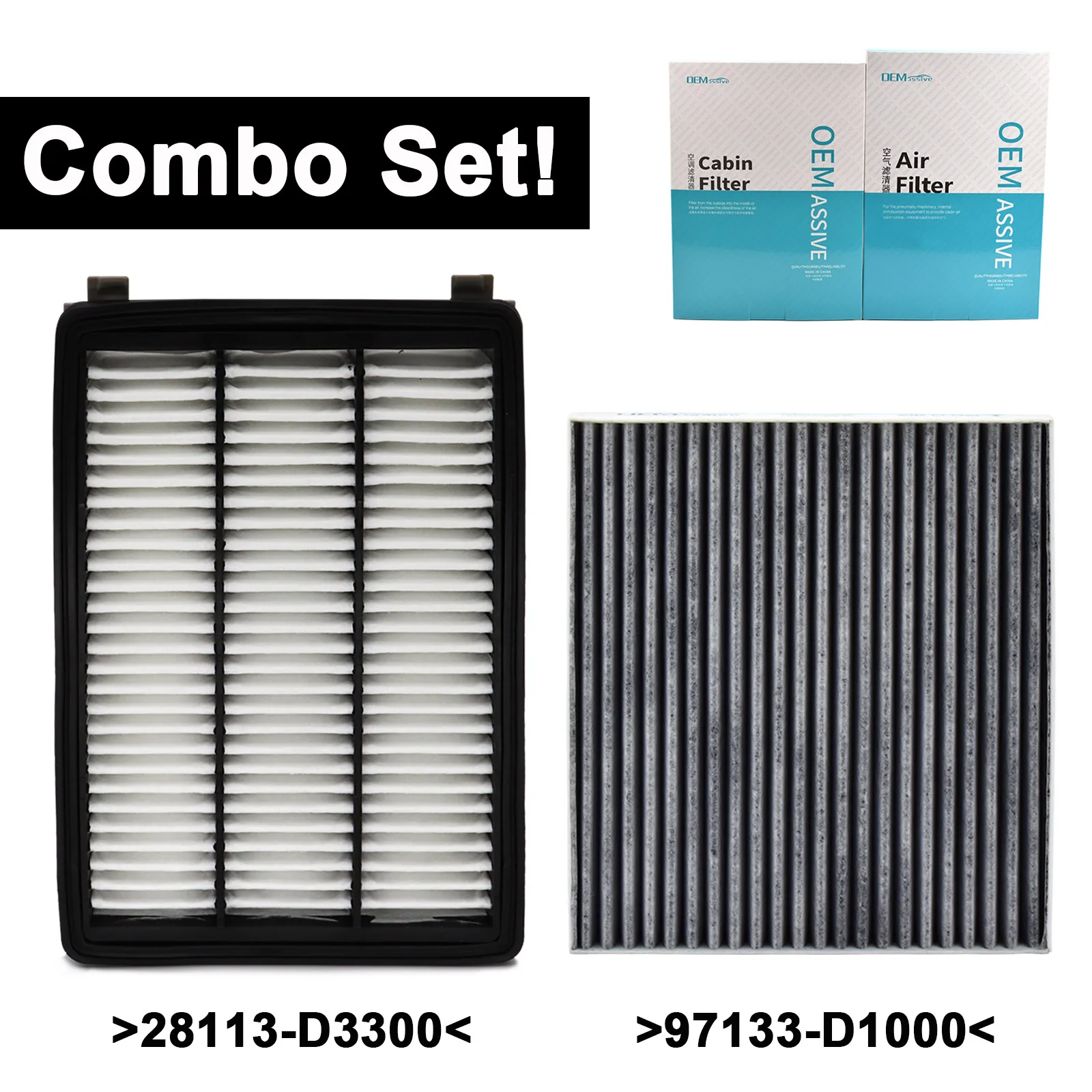 Engine Cabin Pollen Air Filter 28113-D3300 97133-D1000 For Hyundai Tucson TL Kia Sportage QL 2016 2017 2018 2019 2020 2021 2022