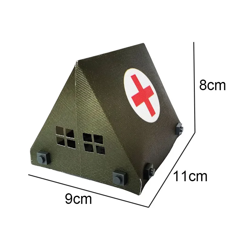 MOC Military Army Camouflage Rubber Boat Canoeing Lifeboat Kayaking Army Tent WW2 Warship ModelKid Building Blocks Toys Gifts