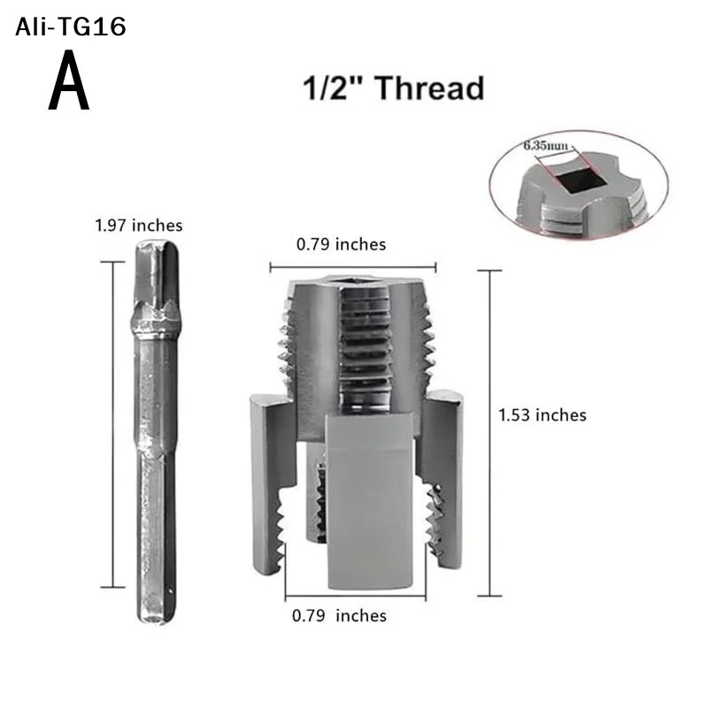 【Ty2】1Pc2026 Pipe Thread Cutting Tool Integrated Internal & External Pipe Thread Tool Electric Drill Compatible PVC Threader Kit
