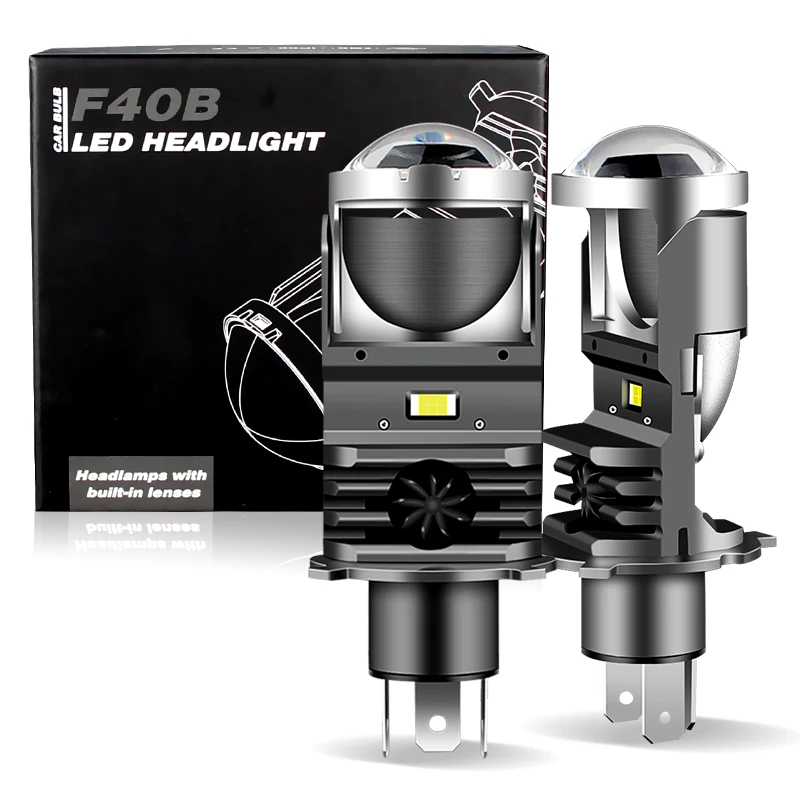 New LED H4 Automobile Headlight mini projector dual lens Integrated bifocal lens car Styling headlight Bulbs Focused Light 9003