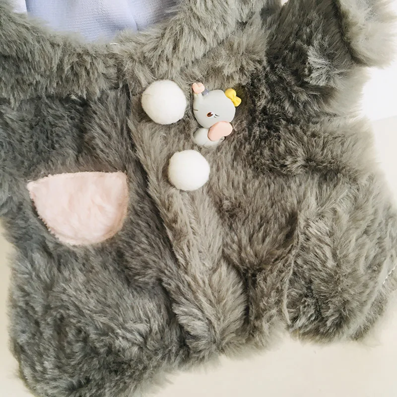 New Hot-selling 30cm Plush Bear Doll Clothes Creative Cute Gray Elephant Plush One-piece Fashionable Personality Clothes