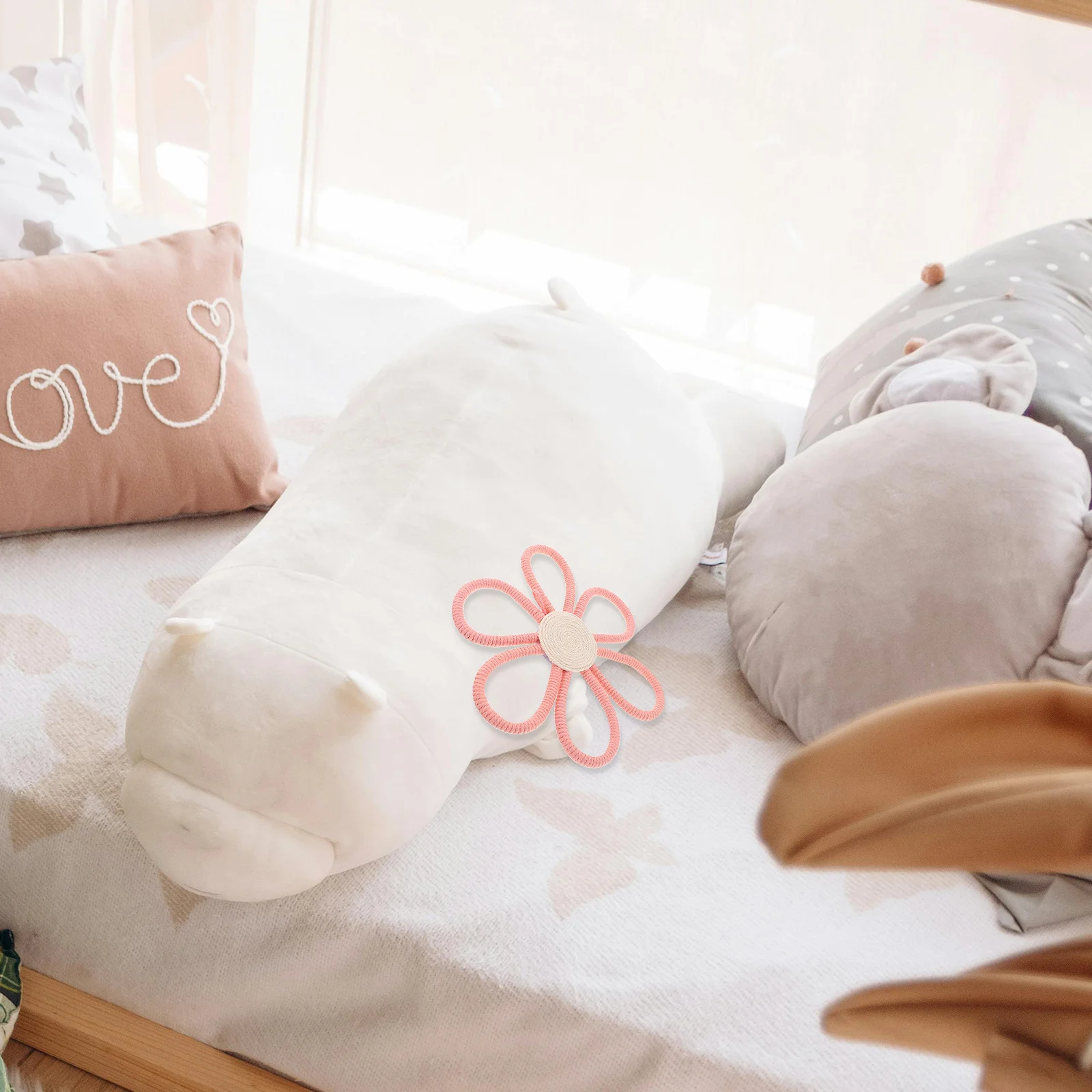 

Boho Nursery Wall Decor Daisy Flower Design Girls Room Woven Hanging Decoration Versatile Styling Options Girls Boho Room Decor