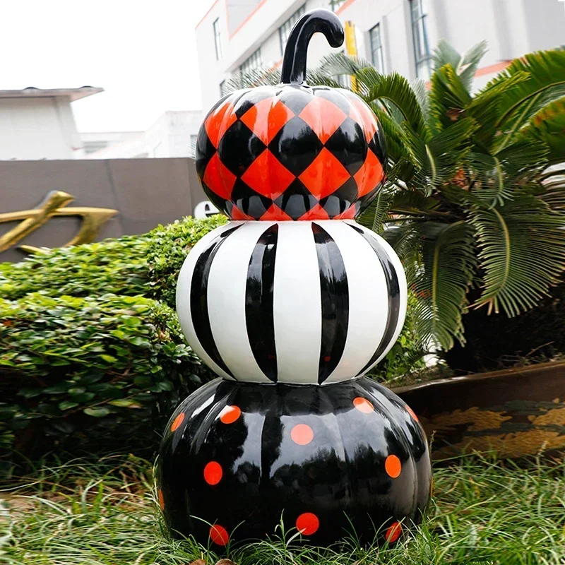 

Big pumpkin props ornament simulation Halloween decorations theme park outdoor landscape fiberglass sculpture model