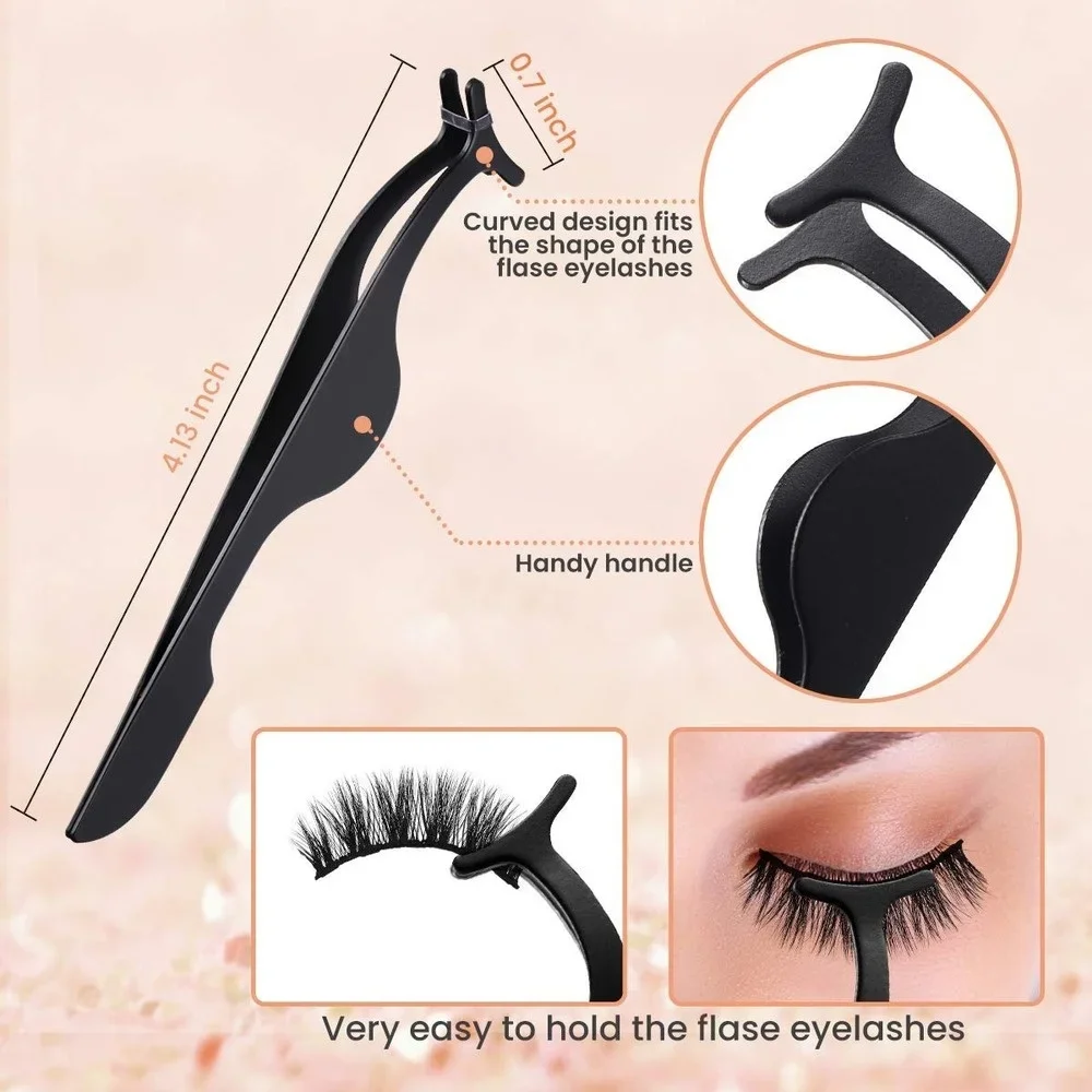 Eyelash Curler 4 in 1 Eyelash Curlers Kit for Women Eyelash Lash Curler Brush Extension Tweezers Eyebrow Comb Natural Eyelashes