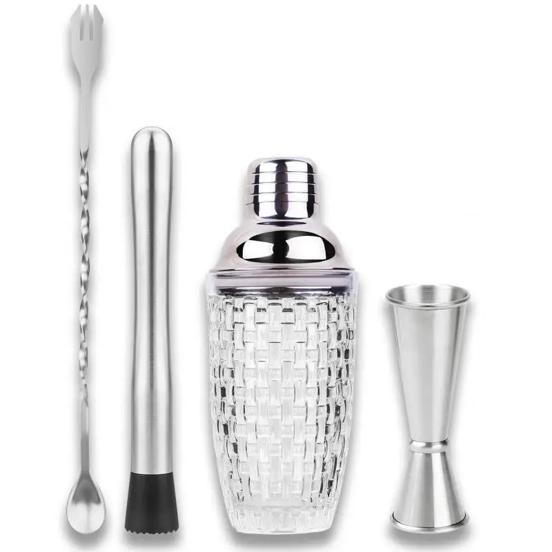 Set Stainless steel snow jug wine set Glass mixing Ice flower cocktail mixer New cover 304