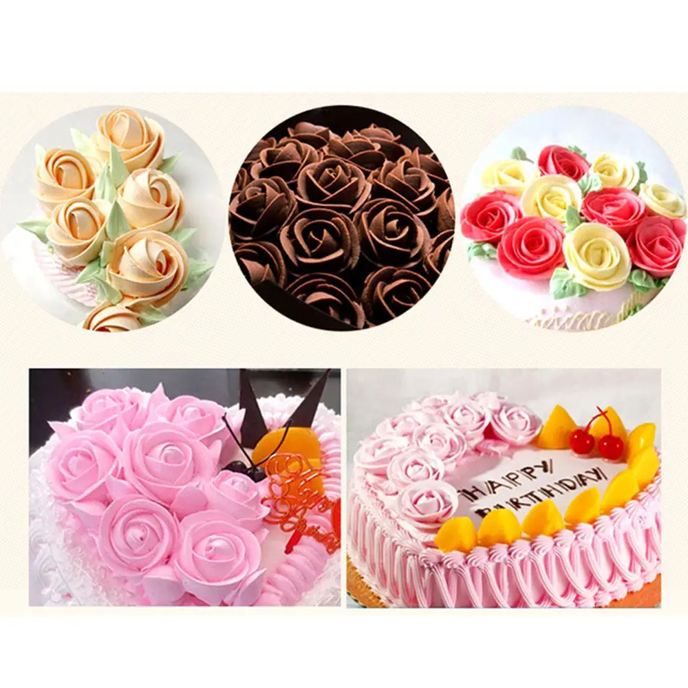 100PCS New Baking Tools Mold Cake Decorating Piping Care Rose Flower Glutinous Rice