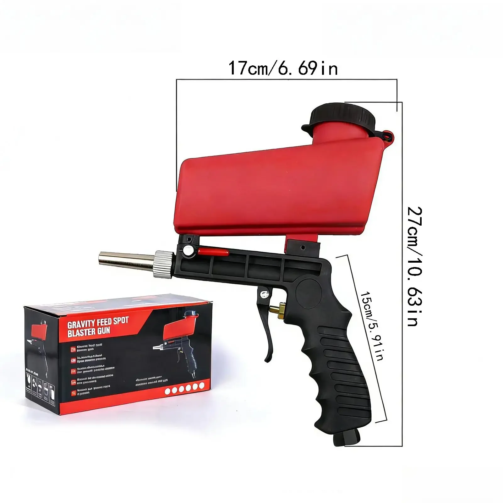 Media Blasting Handheld Small Adjustable Hand Tools Sand Blasting For Wood Furniture For Walnut Shell Soda Stain Rust Powder