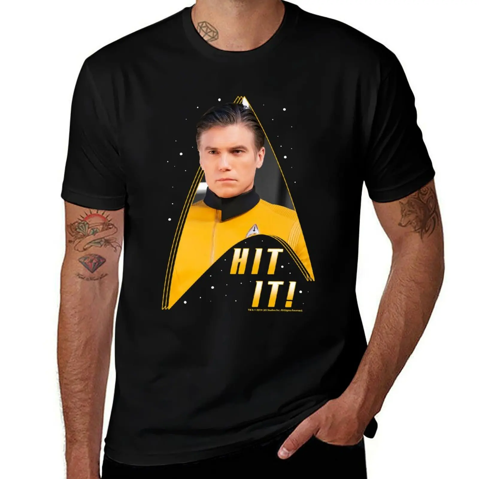 

Star Trek Discovery Captain Pike Hit It! Portrait T-Shirt Trendy Print Short Sleeve T-Shirt