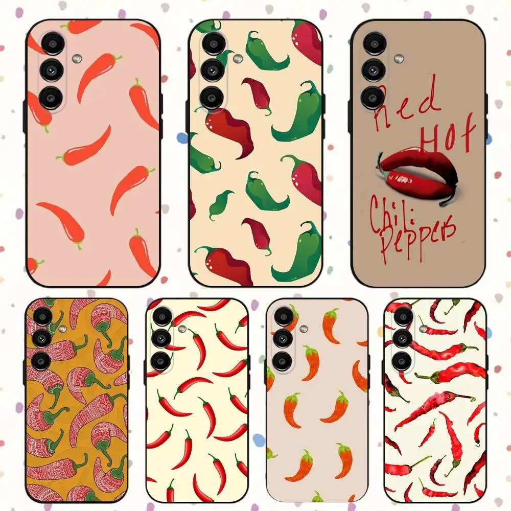 

Chili Red Phone Case For Samsung S24,S21,S22,S23,S30,Ultra,S20,Plus,Fe,Lite,Note,10,9,5G Black Soft Cover