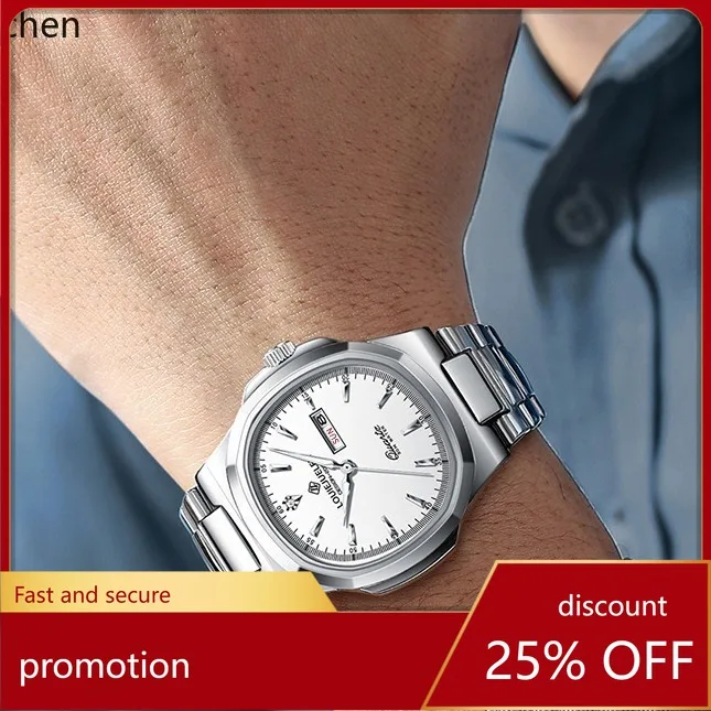 

Zml mechanical quartz watch men's double calendar luminous watch
