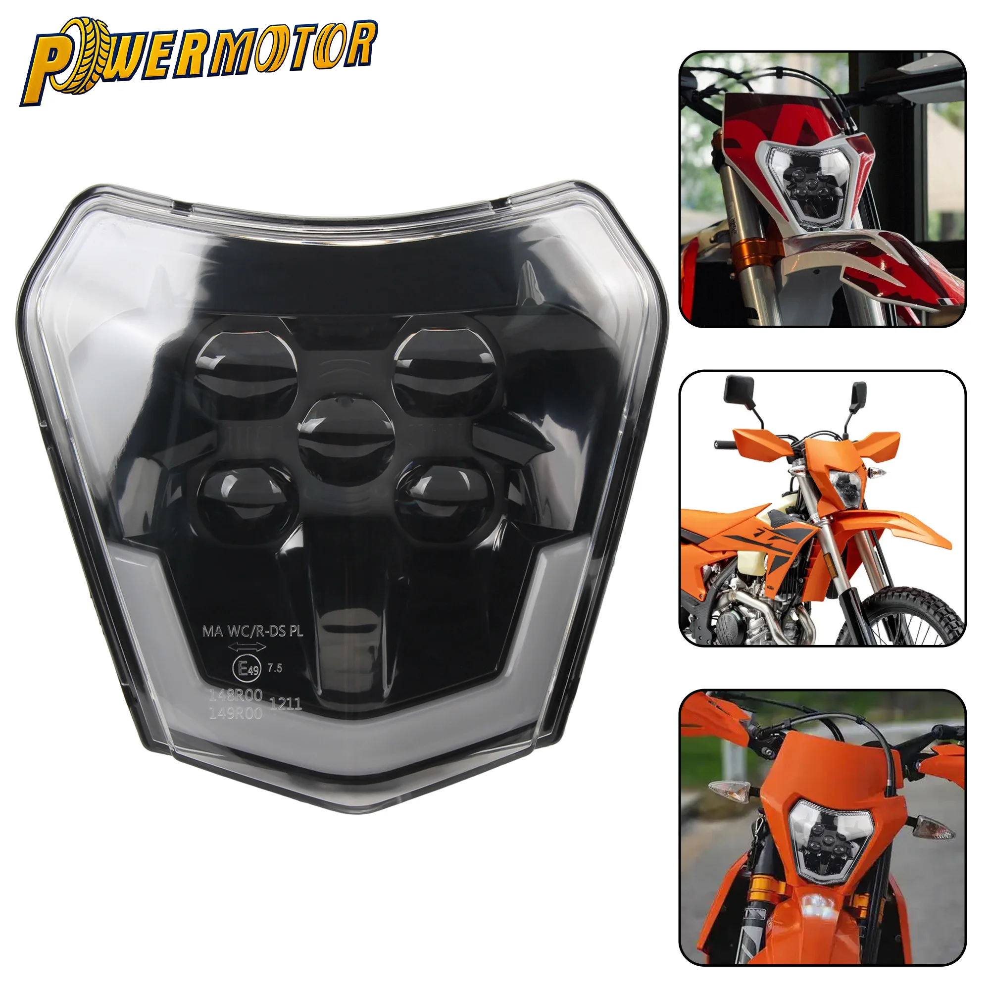 Farol LED para Motocicleta KTM 2014-2023 EXC XC SX EXCF XCW SXF 125-530, Peças Modificadas para Motocross e Dirt Bike