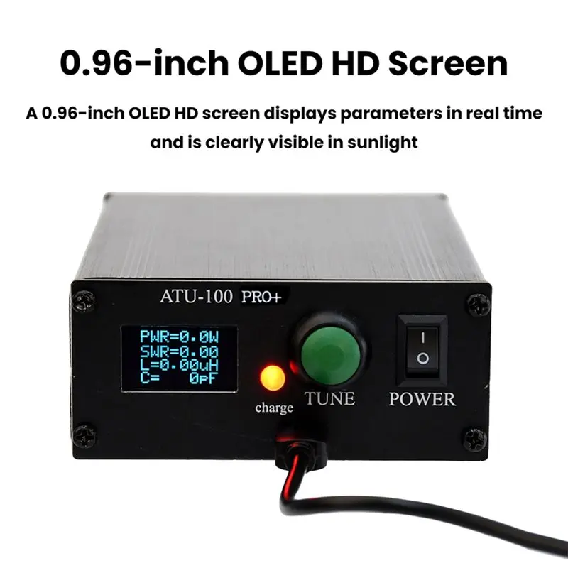 Delicate texture-ATU-100Pro 1.8-55Mhz 100W Automatic Universal Antenna Tuner With 0.96-Inch OLED Display Metal Shell