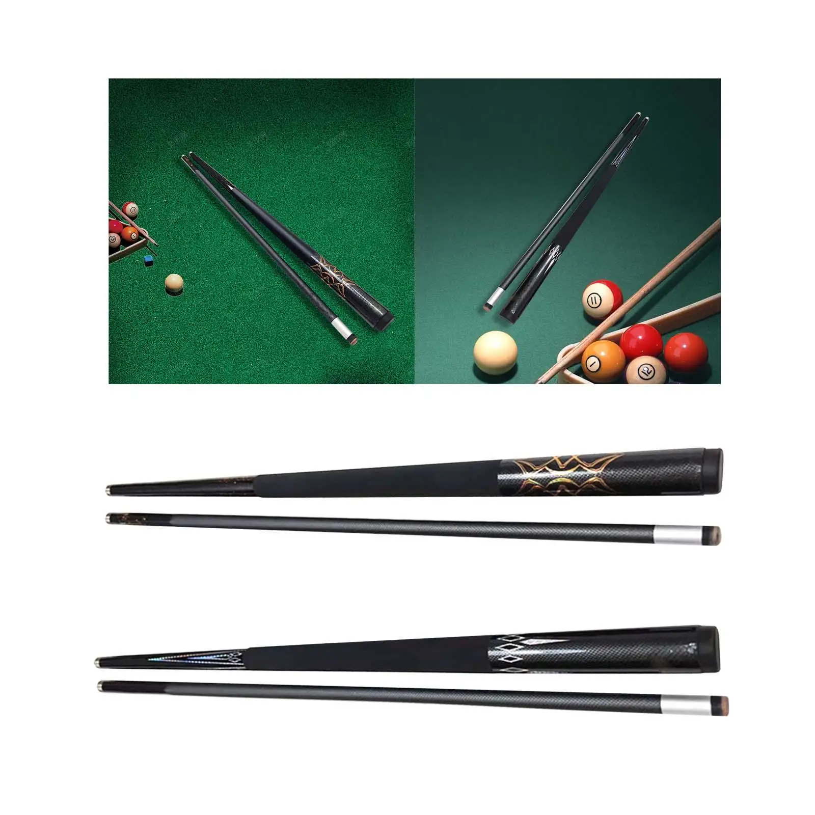 Billiard Cue Stick Wood Carbon Fiber 13mm Tip Two Section Split Pool Cue for Snooker and Billiards Accessories
