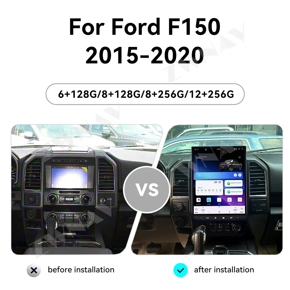 16.2 inch Android 15.0 Auto Carplay For Ford F150 2015-2020 Car Multimedia Player GPS Navigation Radio HD Head Unit